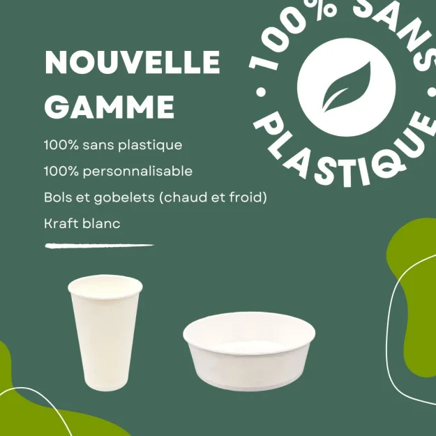 bols et gobelets en carton sans plastique
