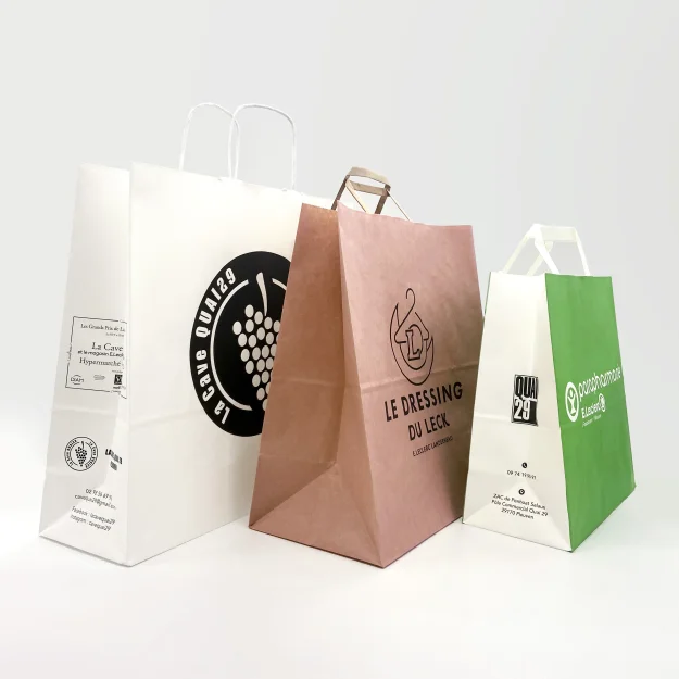 sac kraft personnalisé pour la vente à emporter