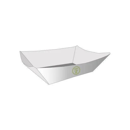 Barquette à frites personnalisée en carton kraft, idéale pour la vente à emporter et le snacking.
