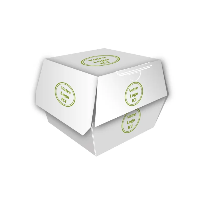 Emballage burger personnalisable en carton brun ou blanc