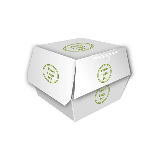 Emballage burger personnalisable en carton brun ou blanc
