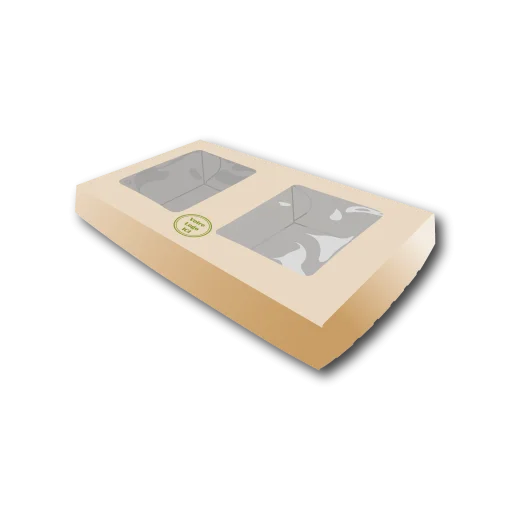 Boîte à salade avec fenêtre vitrine et impression logo sur mesure
