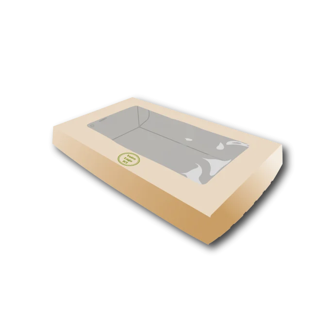 Boîte à salade Multi Pack en carton kraft blanc avec fenêtre imprimée