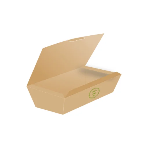 Boîte à emporter pour pâtes ou riz en kraft avec impression quadri