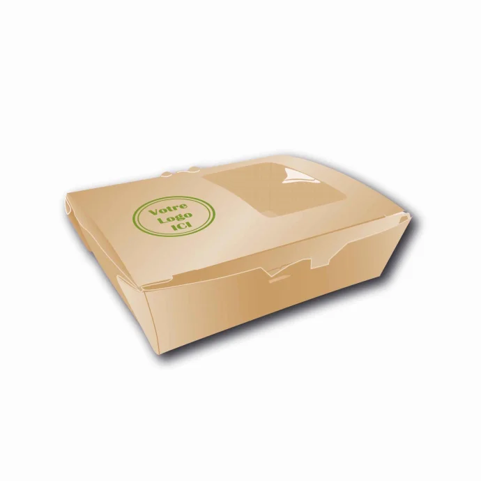 Boîte sushi personnalisée avec branding élégant pour restaurant asiatique