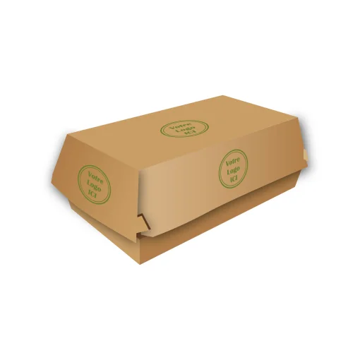 Boîte à kebab en carton kraft personnalisée pour vente à emporter