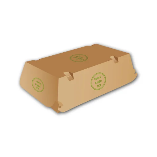 Boîte à kebab personnalisée avec fermeture pratique et visuel imprimé