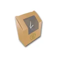 Emballage wrap personnalisé avec impression quadri et fenêtre – idéal pour restaurants et snacks à emporter.