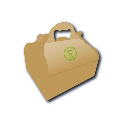 Emballage pâtisserie avec poignées et impression logo