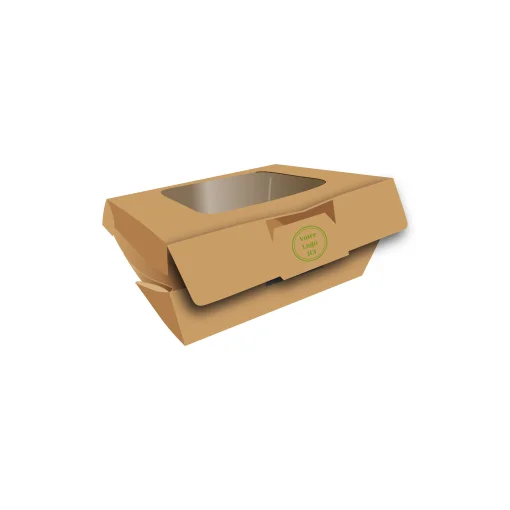 Boîte à tarte personnalisée avec fenêtre transparente en carton kraft
