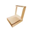 Boîte à tarte personnalisée avec fenêtre transparente en carton kraft