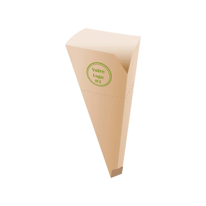 Cornet à crêpe en carton résistant avec impression personnalisée