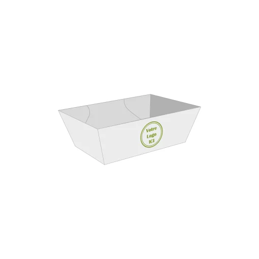 Emballage snacking complet avec barquette à frites, boisson et sauce, personnalisé pour la vente à emporter.