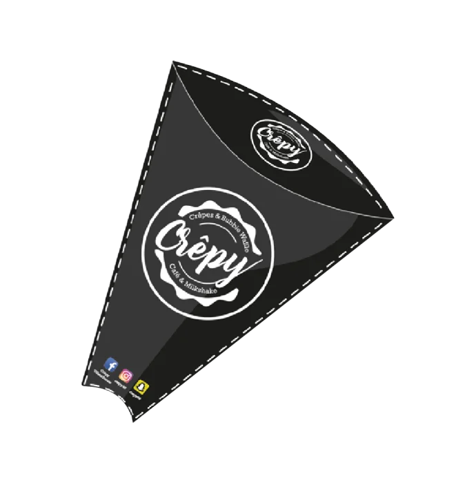 Étui à crêpe personnalisé en papier, pratique pour la vente à emporter