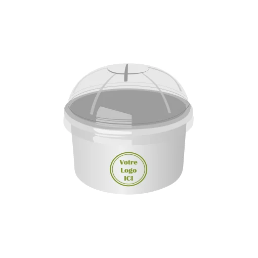 Pot à glace personnalisé carton blanc 230ml