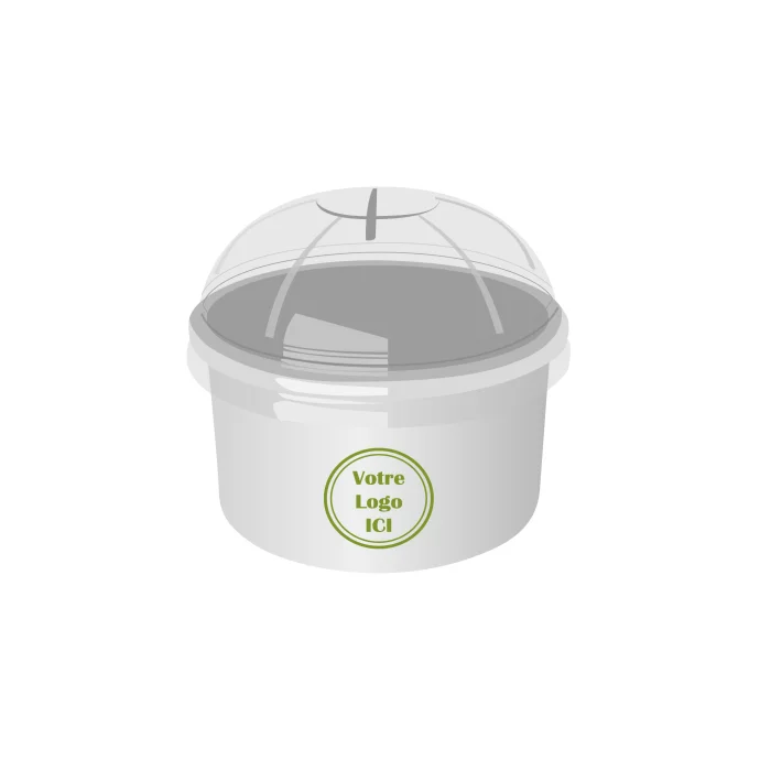 Pot à glace personnalisé carton blanc 230ml