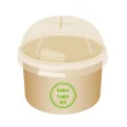 Pot à glace kraft brun 90ml avec couvercle transparent