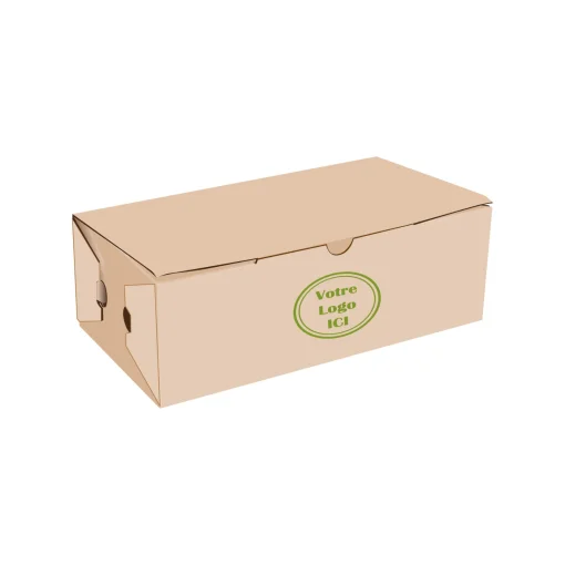 Boîte à calzone personnalisée en carton kraft avec impression logo