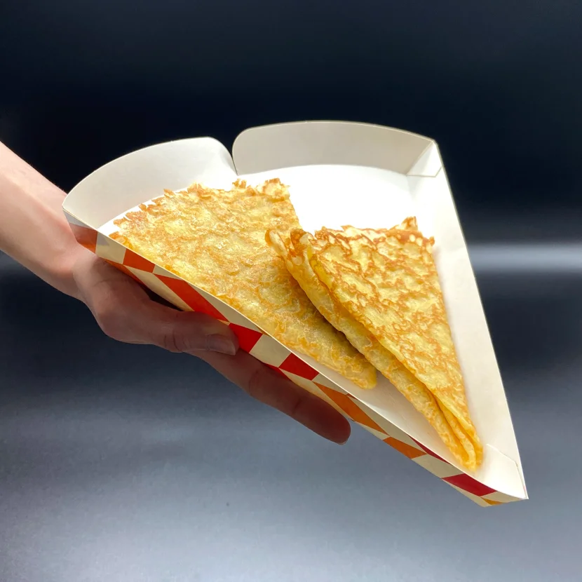 embalalge personnalisé vente à emporter, emballage crêpe , emballage gaufre
